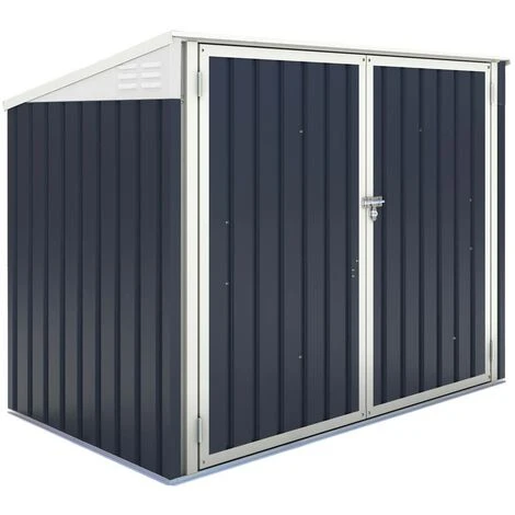 HABITAT ET JARDIN Cache Poubelle En Métal "New York" - 100 X 172 X 131 Cm - Gris - Gris. 3 HABITAT ET JARDIN Cache Poubelle En Métal "New York" - 100 X 172 X 131 Cm - Gris - Gris.