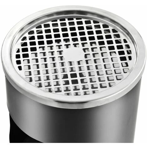 Poubelle à Cendrier D'hôtel 30 L Acier Gris VidaXL 6 Poubelle à Cendrier D'hôtel 30 L Acier Gris VidaXL – Image 4