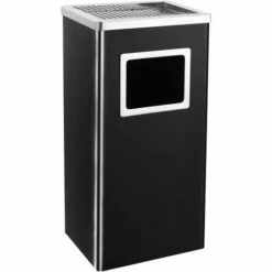 Poubelle à Cendrier D'hôtel 45 L Acier Noir VidaXL
