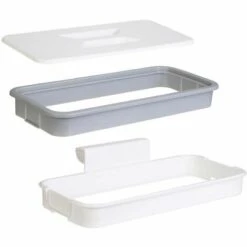 JE CHERCHE UNE IDEE Support Sac Poubelle Avec Couvercle Blanc - Blanc -Poubelle Boutique 18107701 2