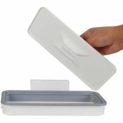 JE CHERCHE UNE IDEE Support Sac Poubelle Avec Couvercle Blanc - Blanc -Poubelle Boutique 18107701 3