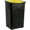 STEFANPLAST Poubelle 50 Litres - Avec Couvercle - Collecteur De Déchets - 3 Couleurs Black/Yellow (en)