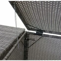 Enveloppement Pour 2 Poubelles HHG-257, Box Pour Poubelles, Revêtement, Polyrotin 2x120l ~ Gris -Poubelle Boutique 18936771 5