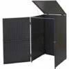 Enveloppement Pour Poubelle HHG-254, Box Pour Poubelles, Revêtement, Polyrotin 2x120l ~ Noir -Poubelle Boutique 18936776 1