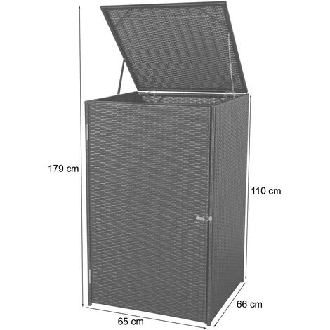 Enveloppement Pour Poubelle HHG-254, Box Pour Poubelles, Revêtement, Polyrotin 2x120l ~ Noir 6 Enveloppement Pour Poubelle HHG-254, Box Pour Poubelles, Revêtement, Polyrotin 2x120l ~ Noir – Image 4