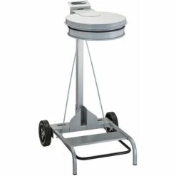 CERTEO Support Sac Mobile à Pédale | Contimobile |acier | 110 Litres | Gris | Medial - Gris