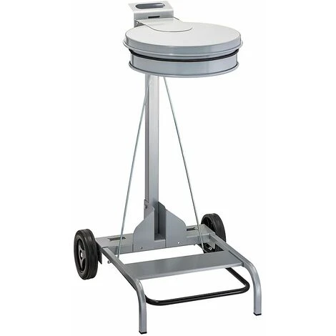 CERTEO Support Sac Mobile à Pédale | Contimobile |acier | 110 Litres | Gris | Medial - Gris 3 CERTEO Support Sac Mobile à Pédale | Contimobile |acier | 110 Litres | Gris | Medial - Gris