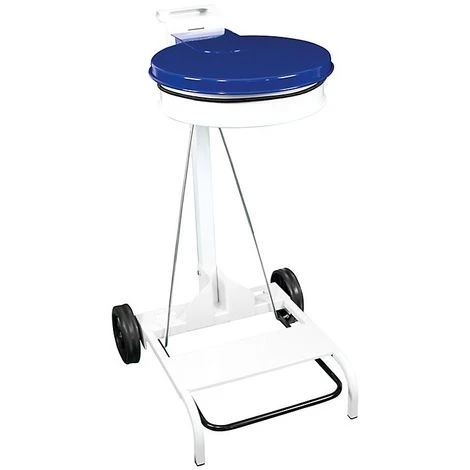 CERTEO Support Sac Mobile à Pédale Et Couvercle En Couleur | Acier Peint époxy | Blanc-Bleu | 110 Litres | 550x580x975 | - Bleu | Blanc 3 CERTEO Support Sac Mobile à Pédale Et Couvercle En Couleur | Acier Peint époxy | Blanc-Bleu | 110 Litres | 550x580x975 | - Bleu | Blanc