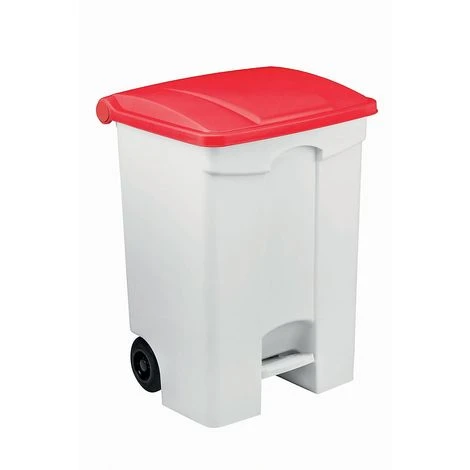 CERTEO Conteneur Mobile à Pédale Avec Couvercle Coloré | Polypropylène | Blanc-rouge | 70 Litres | 500x400x660 | Contitop - Rouge, Blanc 3 CERTEO Conteneur Mobile à Pédale Avec Couvercle Coloré | Polypropylène | Blanc-rouge | 70 Litres | 500x400x660 | Contitop - Rouge, Blanc