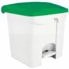 CERTEO Conteneur Mobile à Pédale Avec Couvercle Coloré | Polypropylène | Blanc-verdoyant | 30 Litres | 410x390x435 | Contitop | - Vert | Blanc
