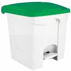 CERTEO Conteneur Mobile à Pédale Avec Couvercle Coloré | Polypropylène | Blanc-verdoyant | 30 Litres | 410x390x435 | Contitop | - Vert | Blanc