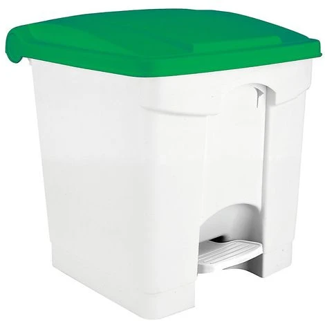 CERTEO Conteneur Mobile à Pédale Avec Couvercle Coloré | Polypropylène | Blanc-verdoyant | 30 Litres | 410x390x435 | Contitop | - Vert | Blanc 3 CERTEO Conteneur Mobile à Pédale Avec Couvercle Coloré | Polypropylène | Blanc-verdoyant | 30 Litres | 410x390x435 | Contitop | - Vert | Blanc