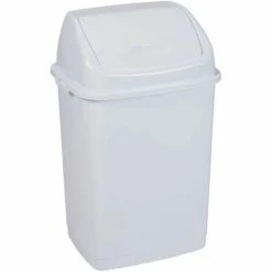 CERTEO Poubelle à Trappe Basculante | Polypropylène | Blanc | 18 Litres | 290x230x450 | Rif Basic | 12 Pièces | Medial - Blanc