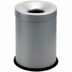 CERTEO Corbeille Anti-feu | Acier Peint époxy | Gris | 15 Litres | 266x330 | Grisú | 1 Pièce | Medial - Gris
