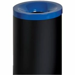CERTEO Corbeille Anti-feu Avec Couvercle Coloré | Acier Peint époxy | Noir-Bleu | 90 Litres | 400x750 | Grisù Color | 1 Pièce - Bleu, Noir