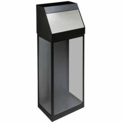 MEDIAL Poubelle à Trappe Push Inox | Acier Peint époxy & Polycarbonate | Noir étendard | 50 Litres | 325x240x940 | Storico Kril - Noir