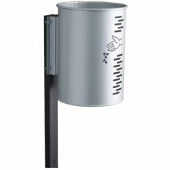 CERTEO Corbeille Cylindrique | Acier Galvanisé à Chaud Peint époxy | Revêtement époxy | Gris | 22 Litres | 290x390 | Pivo | 1 - Gris -Poubelle Boutique 19176430 3