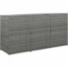 VidaXL Abri De Poubelle Triple Anthracite 229x78x120cm Résine Tressée - Anthracite