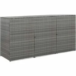 VidaXL Abri De Poubelle Triple Anthracite 229x78x120cm Résine Tressée - Anthracite