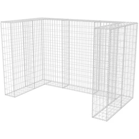 YOUTHUP Cadre à Gabion De Poubelle Double Acier 180 X 100 X 120 Cm 4 YOUTHUP Cadre à Gabion De Poubelle Double Acier 180 X 100 X 120 Cm – Image 2