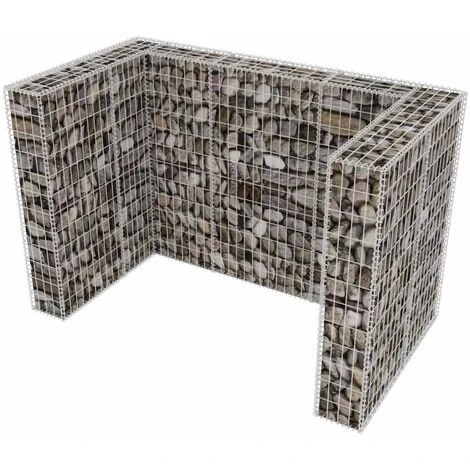 YOUTHUP Cadre à Gabion De Poubelle Double Acier 180 X 100 X 120 Cm 5 YOUTHUP Cadre à Gabion De Poubelle Double Acier 180 X 100 X 120 Cm – Image 3