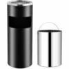 ASUPERMALL Poubelle A Cendrier D'hotel 30 L Acier Noir -Poubelle Boutique 19769623 1