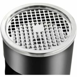 ASUPERMALL Poubelle A Cendrier D'hotel 30 L Acier Noir -Poubelle Boutique 19769623 4