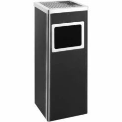 ASUPERMALL Poubelle A Cendrier D'hotel 36 L Acier Noir