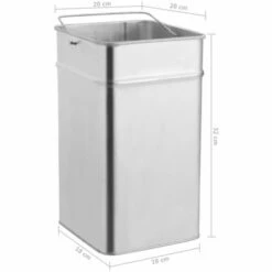 ASUPERMALL Poubelle A Cendrier D'hotel 36 L Acier Noir -Poubelle Boutique 19769639 3