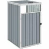 VidaXL Abri De Poubelle Gris 72x81x121 Cm Acier - Gris -Poubelle Boutique 20493832 1