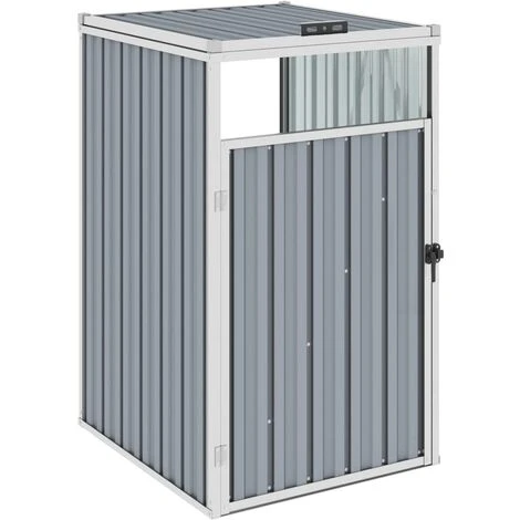 VidaXL Abri De Poubelle Gris 72x81x121 Cm Acier - Gris 3 VidaXL Abri De Poubelle Gris 72x81x121 Cm Acier - Gris