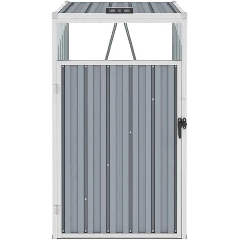 VidaXL Abri De Poubelle Gris 72x81x121 Cm Acier - Gris 4 VidaXL Abri De Poubelle Gris 72x81x121 Cm Acier - Gris – Image 2