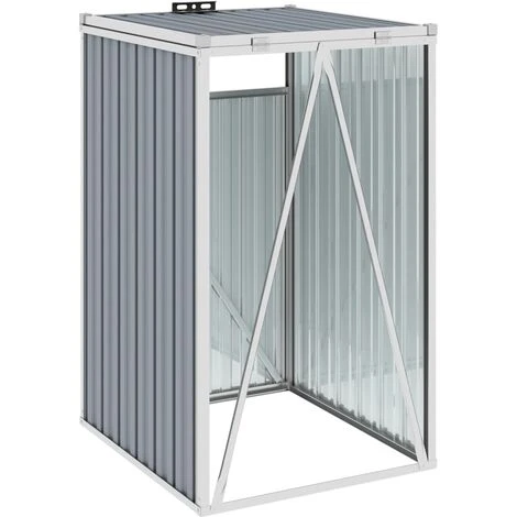 VidaXL Abri De Poubelle Gris 72x81x121 Cm Acier - Gris 6 VidaXL Abri De Poubelle Gris 72x81x121 Cm Acier - Gris – Image 4