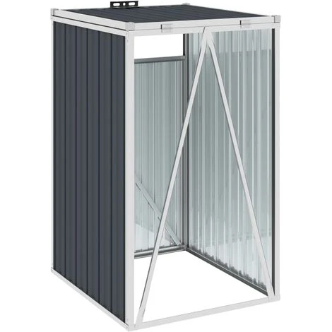 VidaXL Abri De Poubelle Anthracite 72x81x121 Cm Acier - Anthracite 6 VidaXL Abri De Poubelle Anthracite 72x81x121 Cm Acier - Anthracite – Image 4