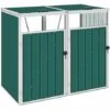 VidaXL Abri De Poubelle Double Vert 143x81x121 Cm Acier - Vert