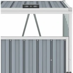 VidaXL Abri De Poubelle Double Gris 143x81x121 Cm Acier - Gris -Poubelle Boutique 20493845 4