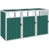 VidaXL Abri De Poubelle Triple Vert 213x81x121 Cm Acier - Vert -Poubelle Boutique 20493854 1