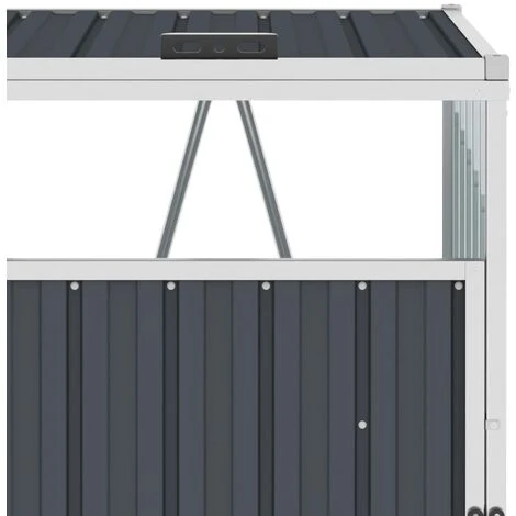 Abri De Poubelle Triple Anthracite 213x81x121 Cm Acier VidaXL 5 Abri De Poubelle Triple Anthracite 213x81x121 Cm Acier VidaXL – Image 4
