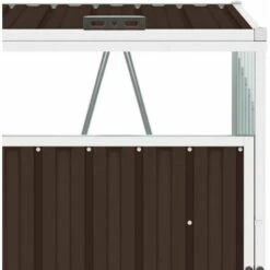 VidaXL Abri De Poubelle Triple Marron 213x81x121 Cm Acier - Brun -Poubelle Boutique 20493865 4