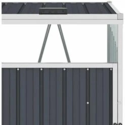 VidaXL Abri De Poubelle Quadruple Anthracite 286x81x121 Cm Acier - Anthracite -Poubelle Boutique 20493879 4