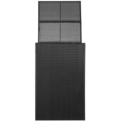 VidaXL Abri De Poubelle Simple Noir 76x78x120 Cm Résine Tressée - Noir 5 VidaXL Abri De Poubelle Simple Noir 76x78x120 Cm Résine Tressée - Noir – Image 3