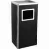 Topdeal Poubelle à Cendrier D'Hôtel 45 L Acier Noir