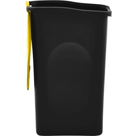 VidaXL Poubelle Avec Couvercle à Charnière 50 L Noir Et Jaune - Noir 7 VidaXL Poubelle Avec Couvercle à Charnière 50 L Noir Et Jaune - Noir – Image 5