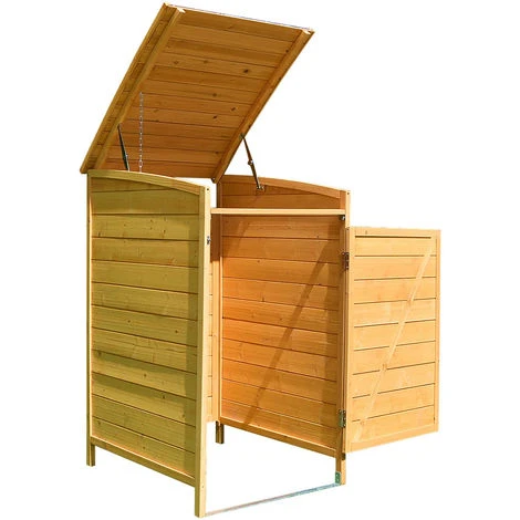 Melko Habillage De Poubelle Boîte Simple 120 Litres De Bois 73 X 85 X 127 Cm, Mur Du Fond Inclus 4 Melko Habillage De Poubelle Boîte Simple 120 Litres De Bois 73 X 85 X 127 Cm, Mur Du Fond Inclus – Image 2