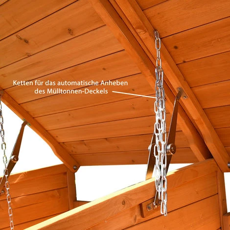 Melko Habillage De Poubelle Boîte Simple 120 Litres De Bois 73 X 85 X 127 Cm, Mur Du Fond Inclus 5 Melko Habillage De Poubelle Boîte Simple 120 Litres De Bois 73 X 85 X 127 Cm, Mur Du Fond Inclus – Image 3