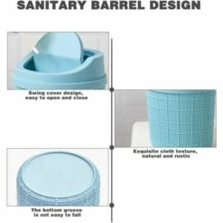 BARES 1,5L Mini Poubelle, Mini Poubelle De Bureau, Avec Poubelle Et Couvercle Pivotant, Pour Chambre,Salle,Cuisine,Véhicule (Bleu) 11 BARES 1,5L Mini Poubelle, Mini Poubelle De Bureau, Avec Poubelle Et Couvercle Pivotant, Pour Chambre,Salle,Cuisine,Véhicule (Bleu) -Poubelle Boutique 24734475 5