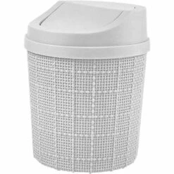 BARES 1,5L Mini Poubelle, Mini Poubelle De Bureau, Avec Poubelle Et Couvercle Pivotant, Pour Chambre,Salle,Cuisine,Véhicule (Gris)