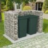Hommoo Cadre A Gabion De Poubelle Double Acier 180 X 100 X 120 Cm HDV04681 1 Hommoo Cadre A Gabion De Poubelle Double Acier 180 X 100 X 120 Cm HDV04681 -Poubelle Boutique 24996290 1