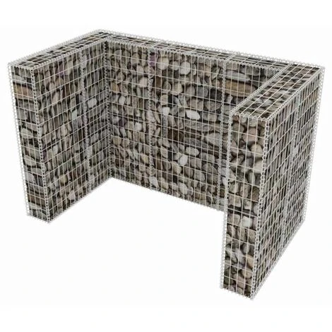 Hommoo Cadre A Gabion De Poubelle Double Acier 180 X 100 X 120 Cm HDV04681 5 Hommoo Cadre A Gabion De Poubelle Double Acier 180 X 100 X 120 Cm HDV04681 – Image 3