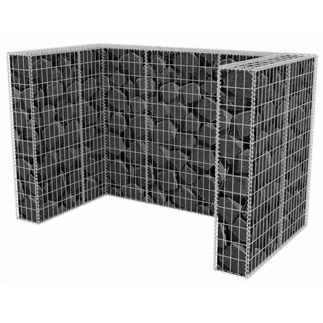 Hommoo Cadre A Gabion De Poubelle Double Acier 180 X 100 X 120 Cm HDV04681 6 Hommoo Cadre A Gabion De Poubelle Double Acier 180 X 100 X 120 Cm HDV04681 – Image 4